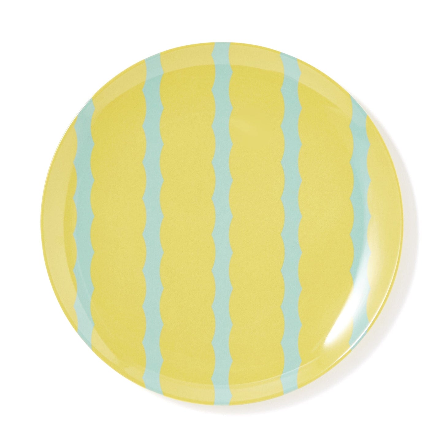 Stripe Melamine Plate Large Yellow