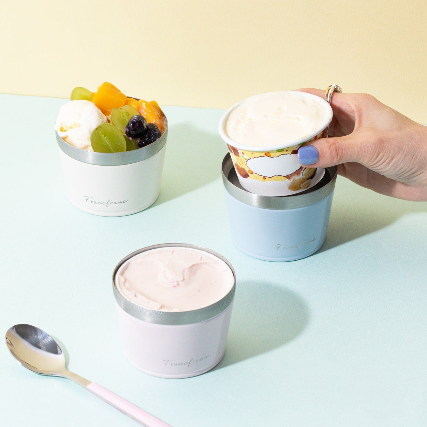 Stainless Steel Ice Cup Ivory