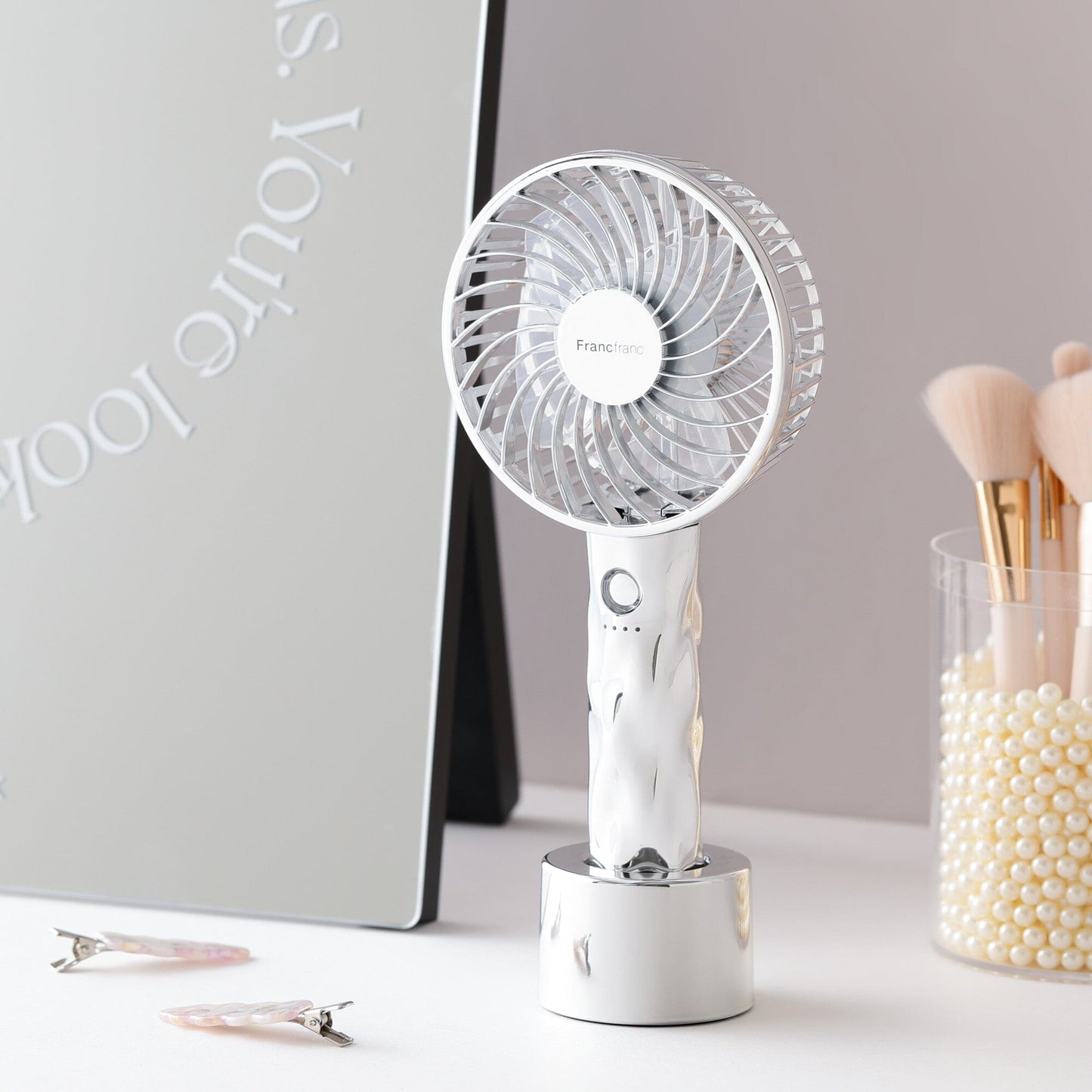 FRAIS Handy Fan Wave Silver