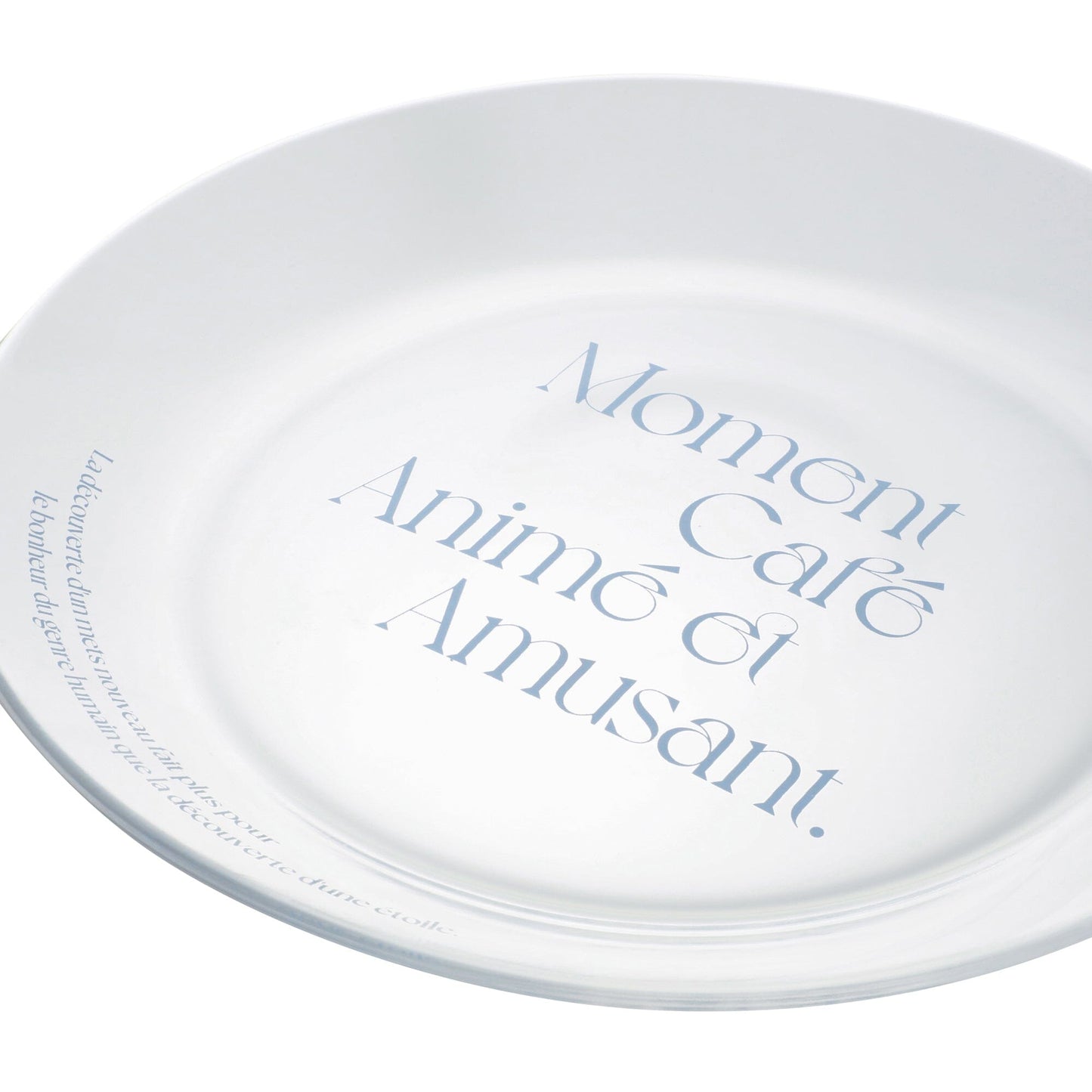 Typo Glass Plate Blue