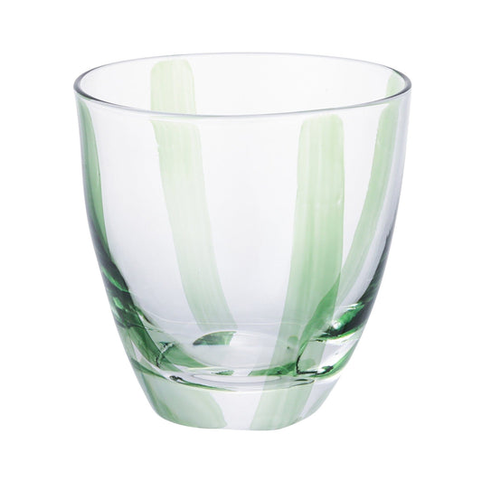 Hand-Painted Striped Tumbler Green