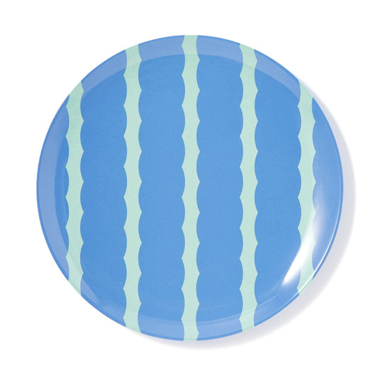 Stripe Melamine Plate Large Blue