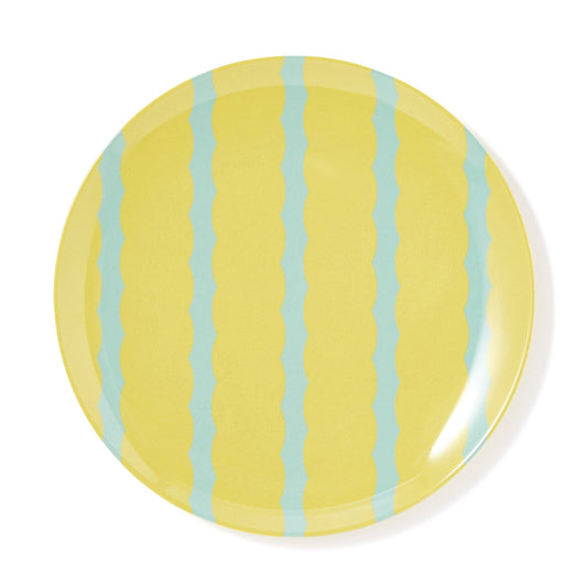 Stripe Melamine Plate Large Yellow